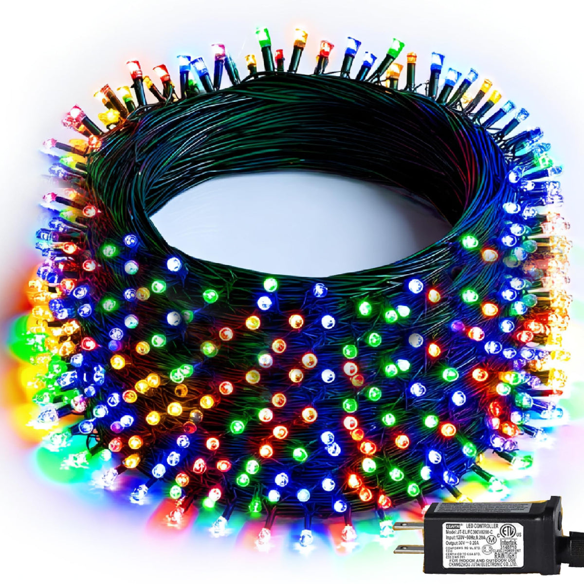 Dazzle Bright 300 LED Christmas String Lights, 100 FT Connectable Waterproof String Lights Green Wire with 8 Modes, Christmas Decorations for Indoor Outdoor Xmas Party Yard Garden (Warm White)