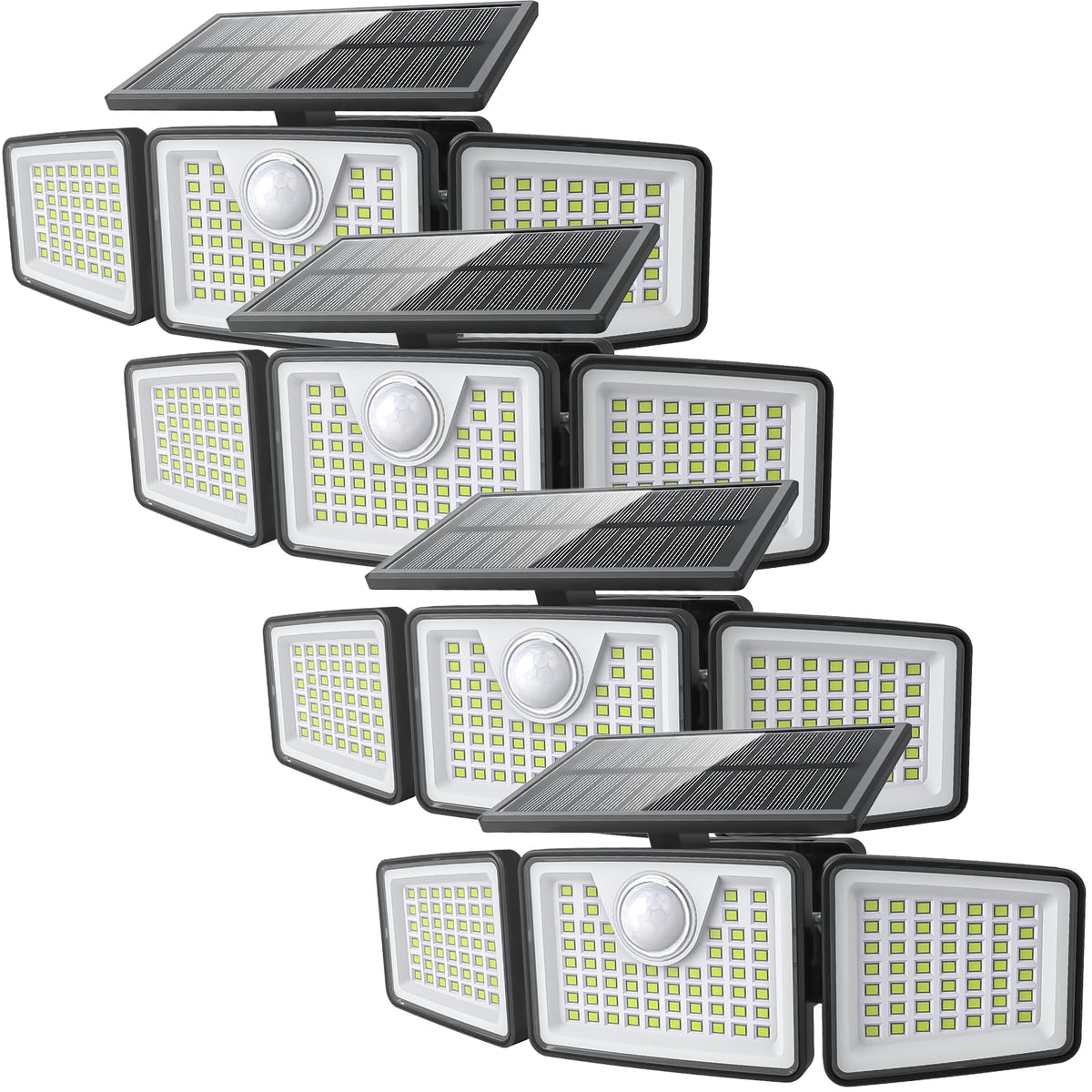daphino 2500LM Solar Lights, Motion Sensor Outdoor Lights, 3-Head, 2 Pack