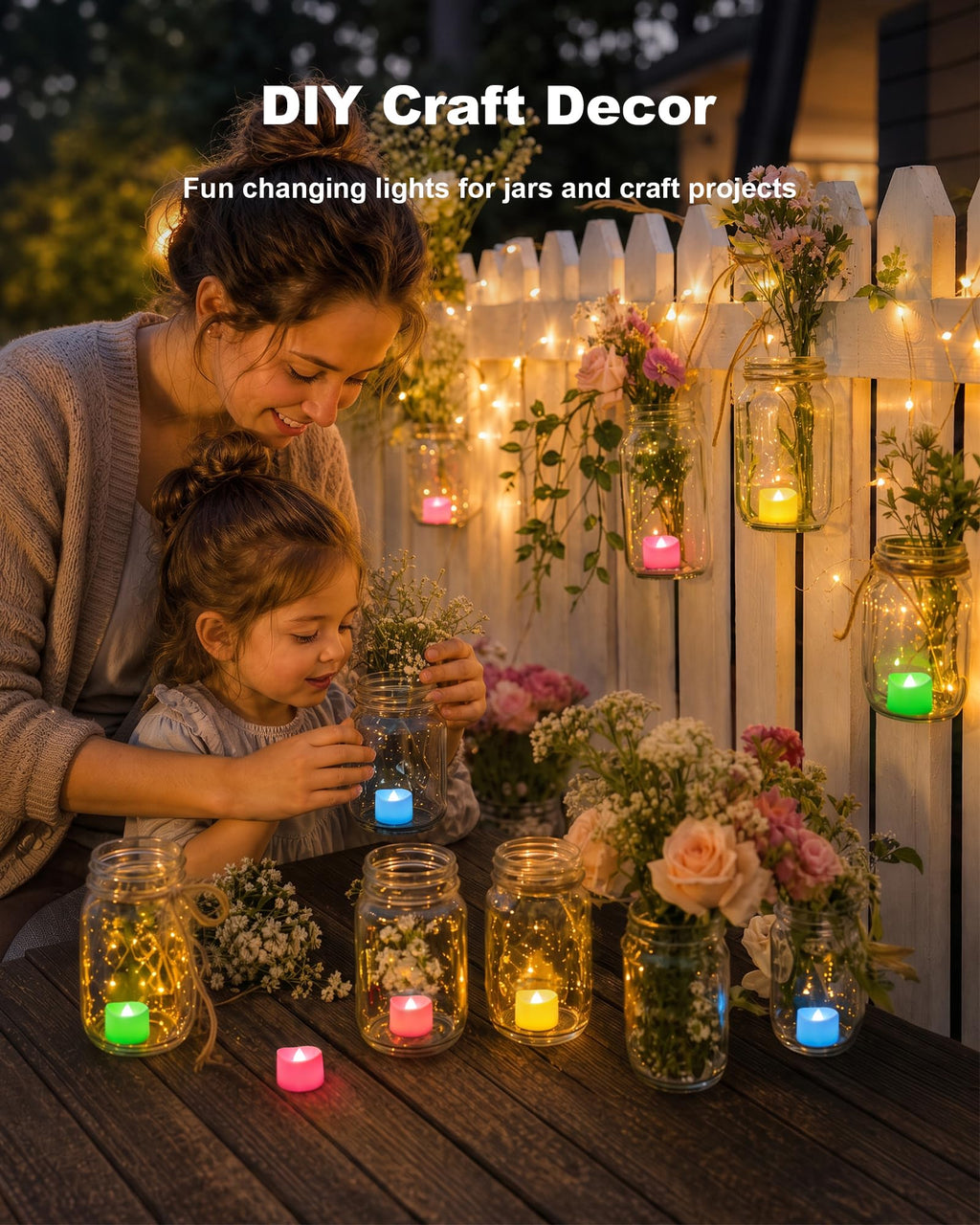 Homemory 24-Pack Flameless Tea Lights Candles Battery Operated, 200+ Hours