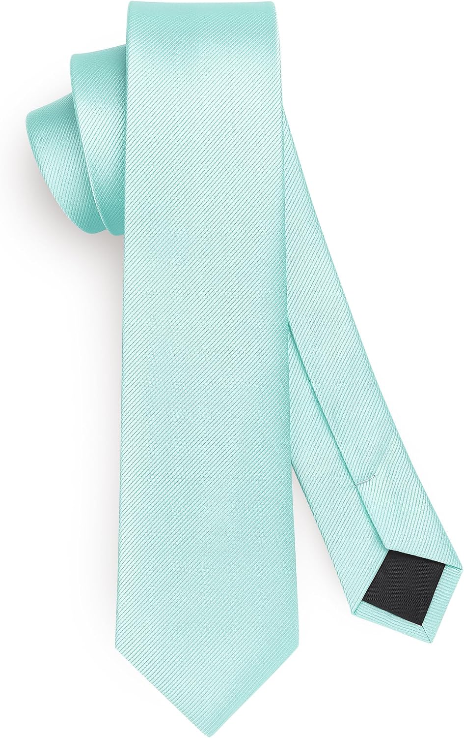 HISDERN Skinny Tie Solid Color 6cm Slim Ties for Men Wedding Classic Formal Business Necktie