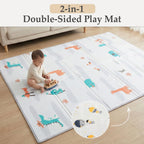Foldable Play Mat – Large Reversible Baby Play Mat 180x150 cm | Waterproof XPE Foam Baby Playmat & Crawling Mat for Newborn to Toddler | Tummy Time & Baby Mats for Floor Play