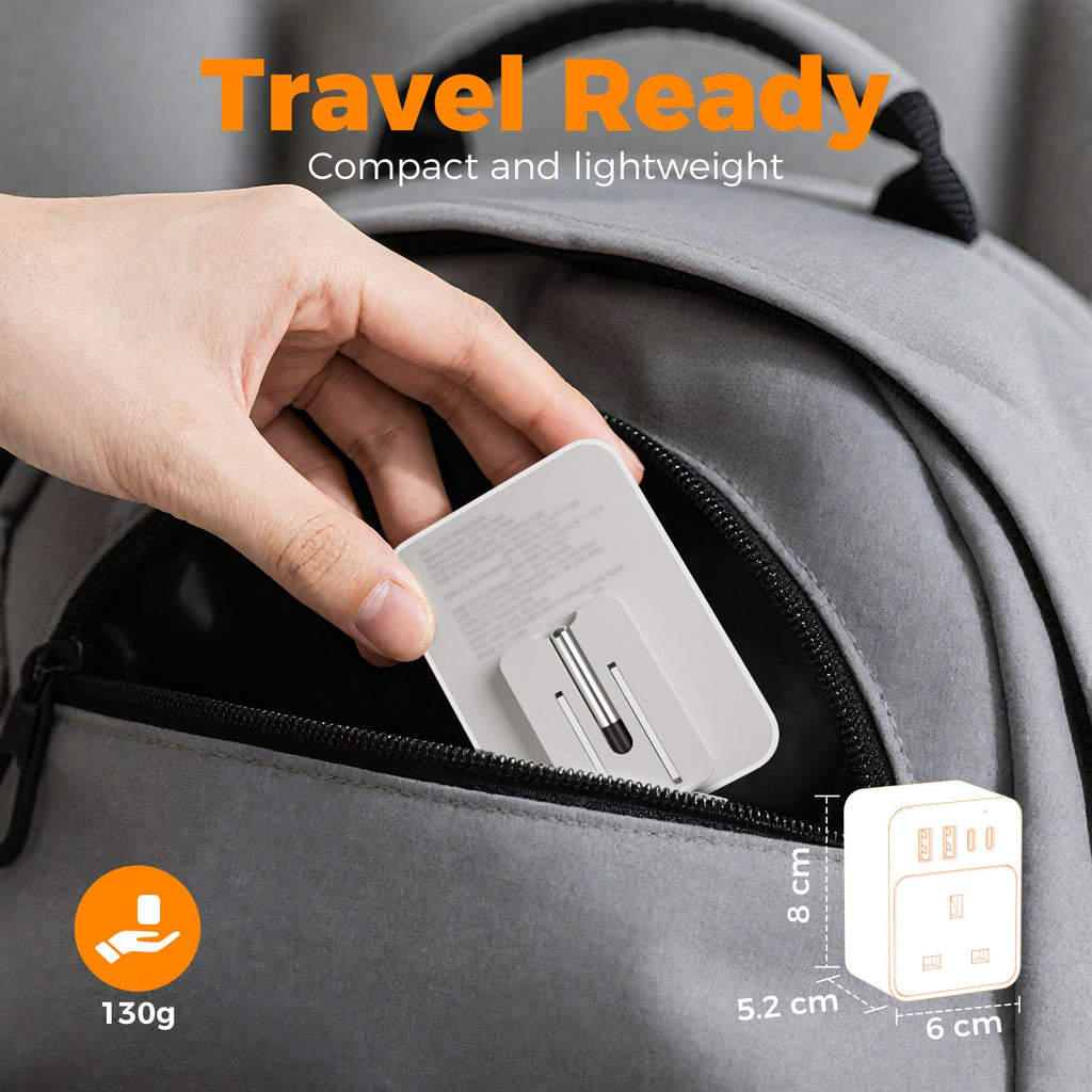 TESSAN UK to European Plug Adapter 2 Pack, EU Travel Plugs with USB C