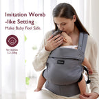 Momcozy Baby Carrier for 3-24M/3.2-20kg, Waist 64-127cm, Cotton Black
