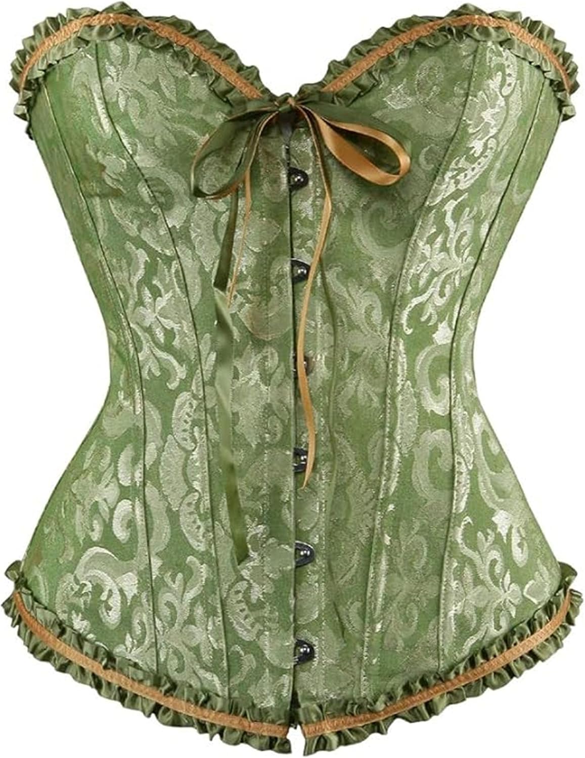 LSFYSZD Women's Lace Up Boned Overbust Corset Bustier Lingerie Bodyshaper Top Plus Size