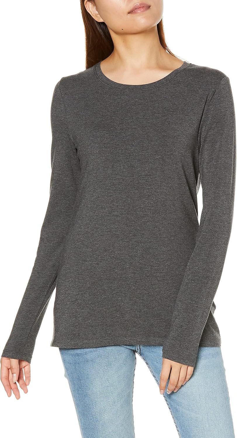 Amazon Essentials Women's Regular-Fit Long-Sleeve Crewneck T-Shirt
