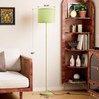 Ambimall Floor Lamp for Living Room with Smart Light Bulb, RGB + Stepless Dimmable Colors Temperature & Brightness(White Shade & Black Pole)