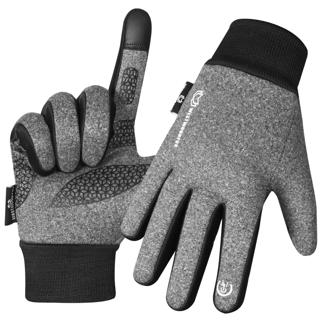 WESTWOOD FOX Winter Thermal Gloves Windproof Running Gloves Touch Screen Warm Anti Slip Silicone Cycling Gloves for Men Women,Elastic Cuff for Driving