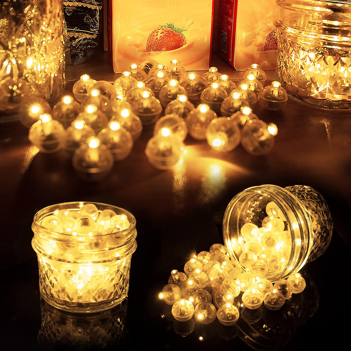 Aogist 200pcs 10-Colors Mini Lights with Hook,Long Standby Time Waterproof LED Balloon Light,Battery Powered,Ball Lamp for Balloon Paper Lantern Birthday Party Christmas Halloween