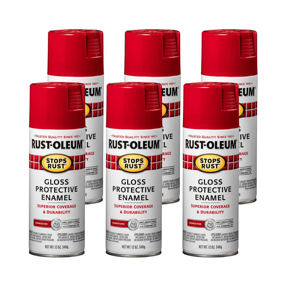 Rust-Oleum 7776830 Stops Rust Spray Paint, 12 oz, Flat Black