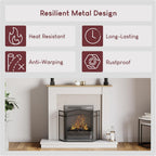 FIRE VIDA Milton Fire Screen Spark Guard Arched, Metal, Black