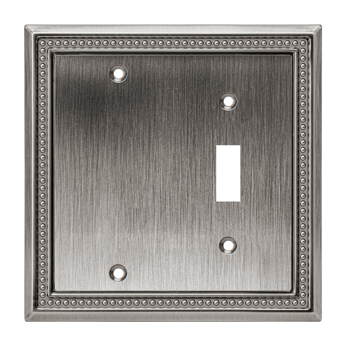 Sunken Pearls Heavy-Duty 4 Toggle Light Switch Plate, Antique Brass, 1 Pack