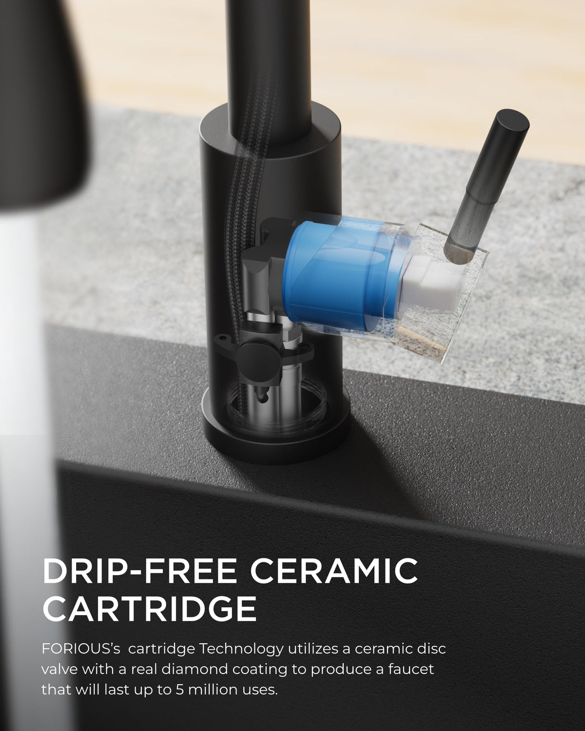 FORIOUS Kitchen Faucet with Cup Washer, Pull Down Sprayer, Brushed Nickel