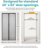 Flux Phenom Magnetic Screen Door - Bugs Out, Breeze in - 9min Install Auto-Sealing Heavy Duty Double Stitched Mesh, 52 Magnets, Hands Free Sliding & Patio Doors Net, Pet & Kid Friendly, 38 x 82 Inch
