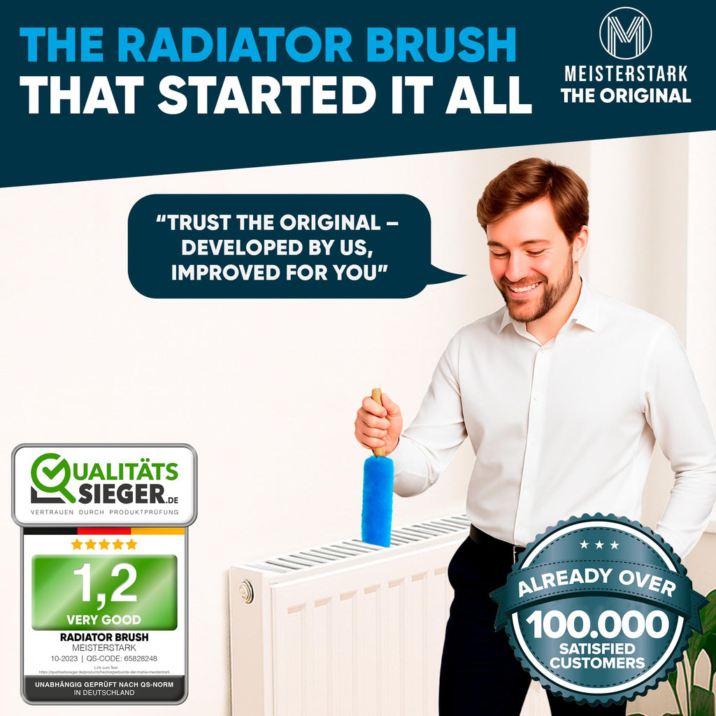 THE ORIGINAL Radiator Cleaner Brush 115cmI Long Radiator Brush for Cleaning