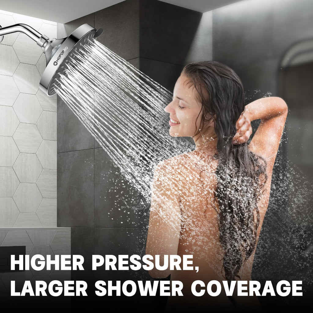 High Pressure Shower Head, HOPOPRO 5-Mode Fixed Showerhead, NBC Recommended