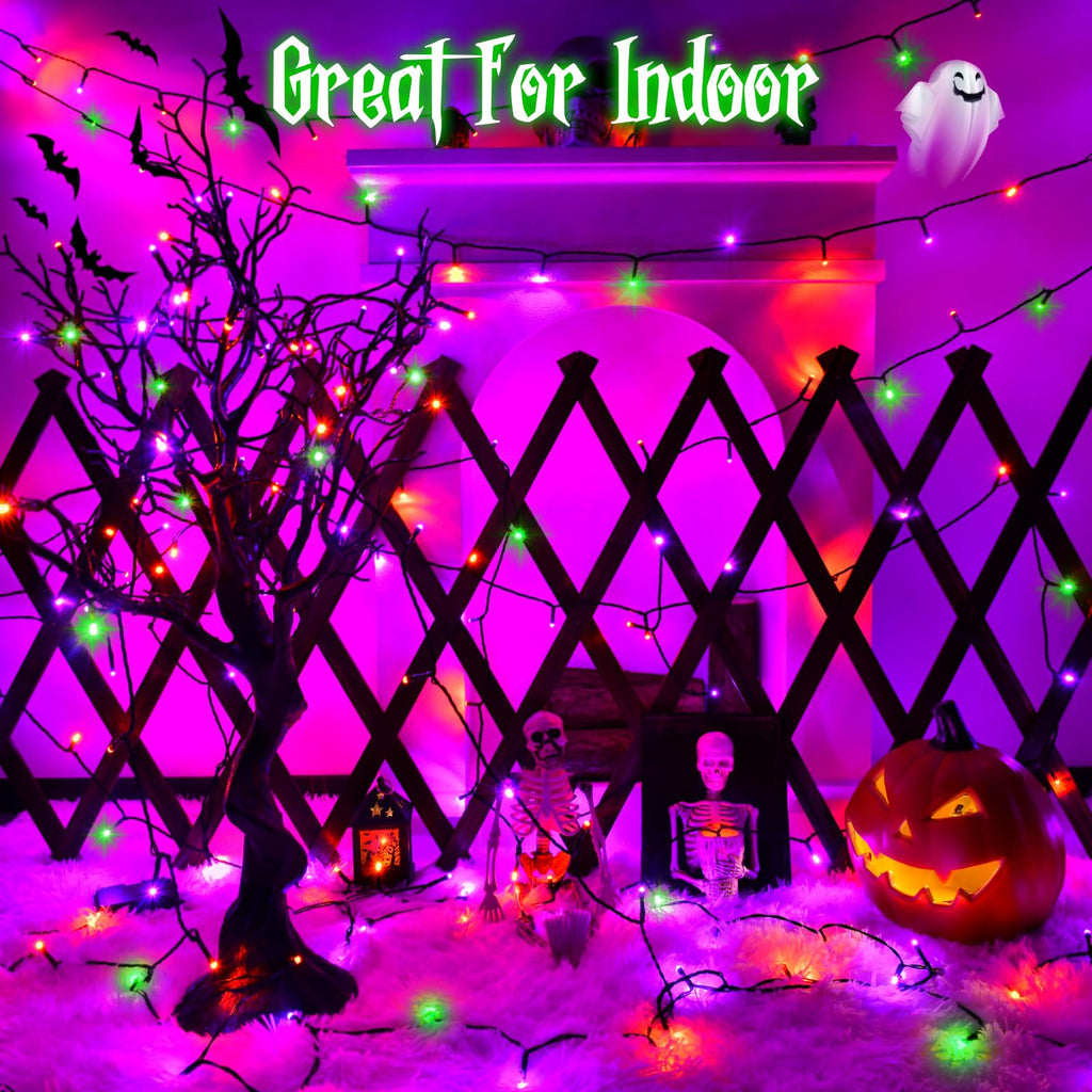 Christmas Lights Outdoor Battery Operated String Lights Total 100LED 33Ft with Timer 8 Modes 16.4Ft*2 Waterproof Outdoor Indoor for Christmas Decor, Warm White, 2-Pack