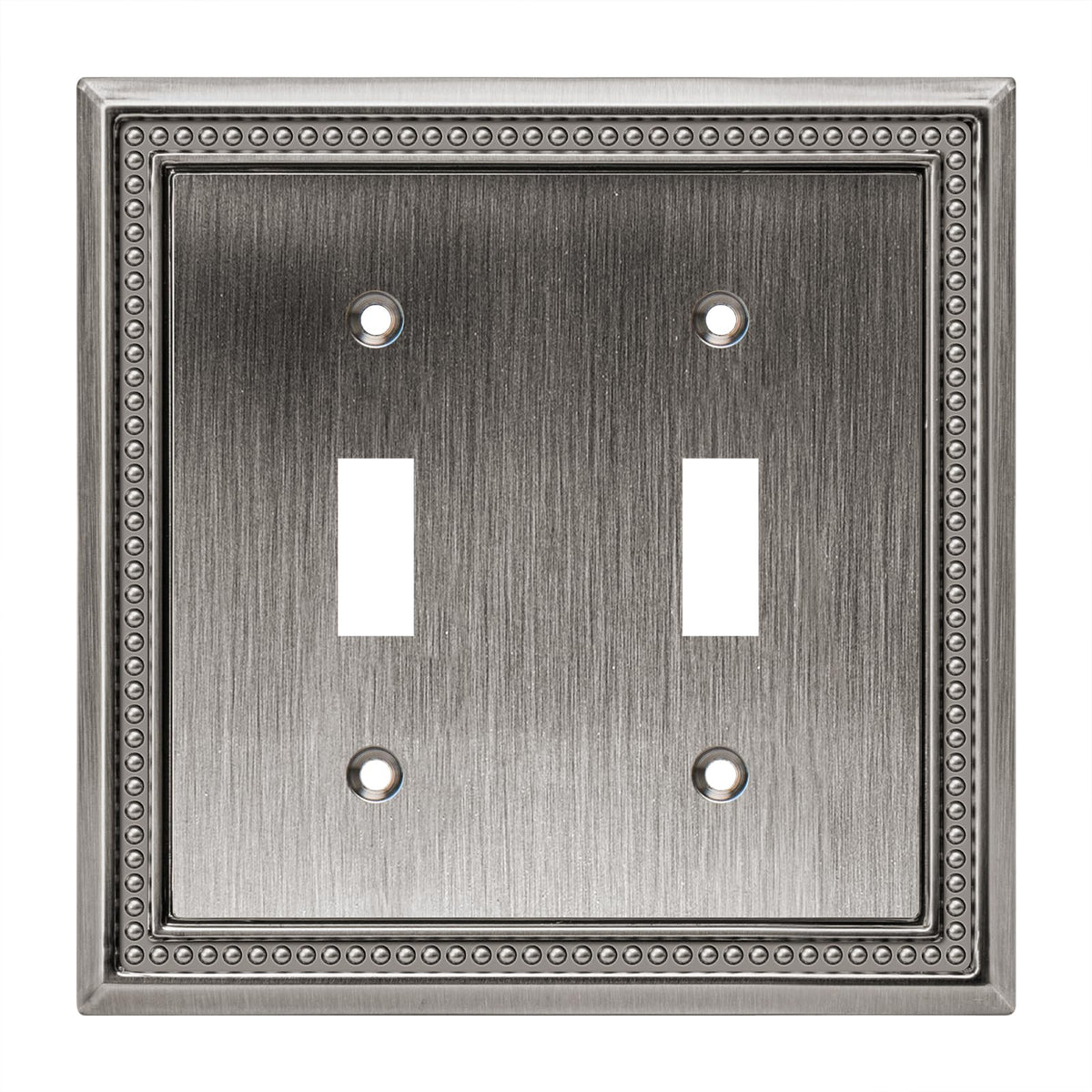 Sunken Pearls Heavy-Duty 4 Toggle Light Switch Plate, Antique Brass, 1 Pack