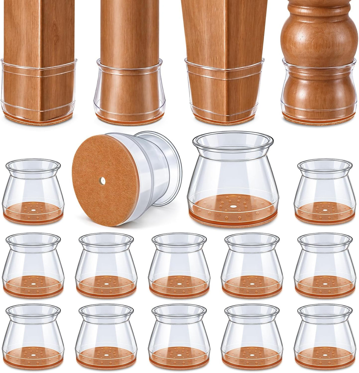 VIUME 24 Pcs Chair Leg Floor Protectors for Hardwood Floors Round