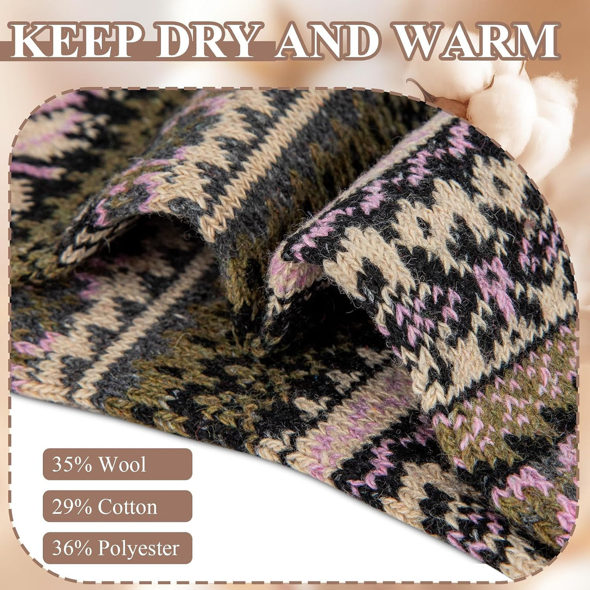 Ladies Socks Wool Thermal Fluffy Gifts For Women 5 Pairs