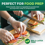 Keppi 600 Pack Disposable Food Prep Gloves – Clear Polyethylene, Latex- BPA & Powder-Free – Bulk Kitchen Gloves for Cooking, Catering, BBQ, Baking, Restaurant Food Handling