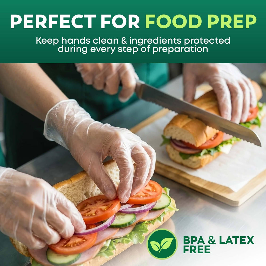 Keppi 600 Pack Disposable Food Prep Gloves – Clear Polyethylene, Latex- BPA & Powder-Free – Bulk Kitchen Gloves for Cooking, Catering, BBQ, Baking, Restaurant Food Handling
