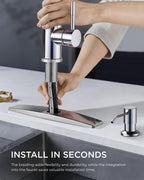 FORIOUS Kitchen Faucet with Cup Washer, Pull Down Sprayer, Brushed Nickel