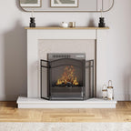 FIRE VIDA Milton Fire Screen Spark Guard Arched, Metal, Black