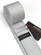 HISDERN Skinny Tie Solid Color 6cm Slim Ties for Men Wedding Classic Formal Business Necktie