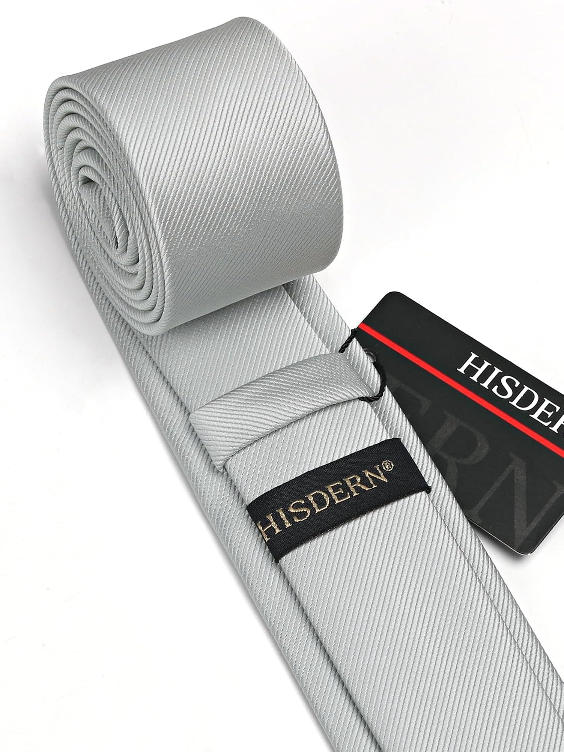 HISDERN Skinny Tie Solid Color 6cm Slim Ties for Men Wedding Classic Formal Business Necktie