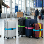 WISYOK Luggage Straps Extended, 4 Pack, 130-250cm Adjustable, Pink SkyBlue