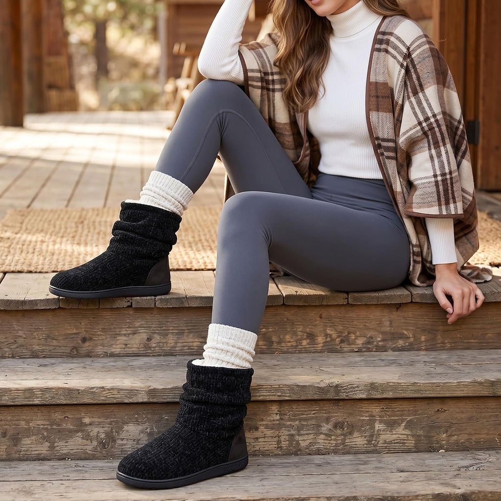 LongBay Women Slipper Boots Warm Memory Foam Indoor Outdoor House Shoe Gift