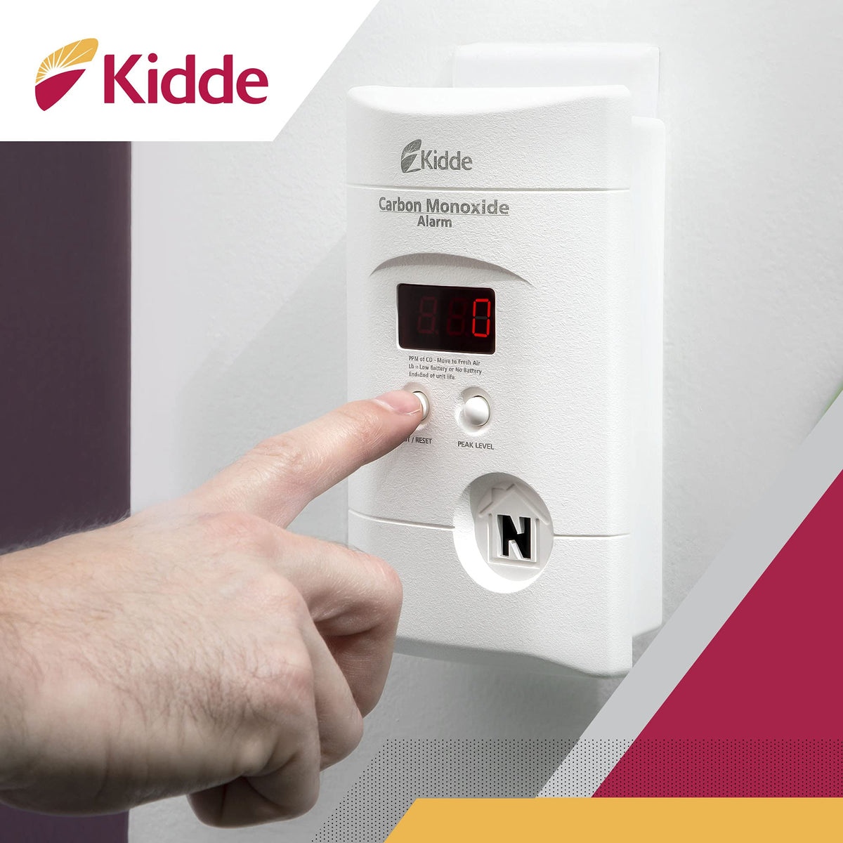 Kidde Carbon Monoxide Detector, Plug-in & AA Battery Backup, COPD