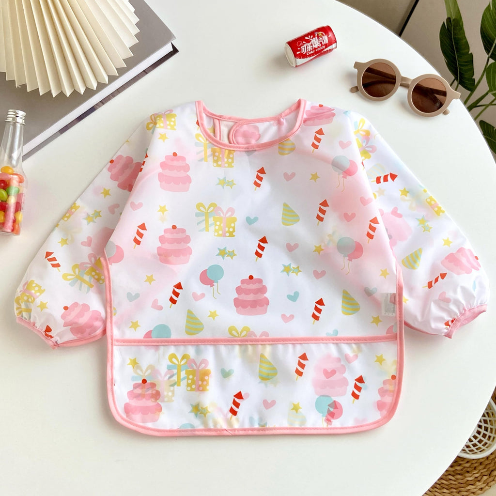 PandaEar 3 Pack Baby Weaning Bibs with Long Sleeves | Waterproof Toddler Bibs 6-24 Months