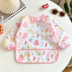 PandaEar 3 Pack Baby Weaning Bibs with Long Sleeves | Waterproof Toddler Bibs 6-24 Months