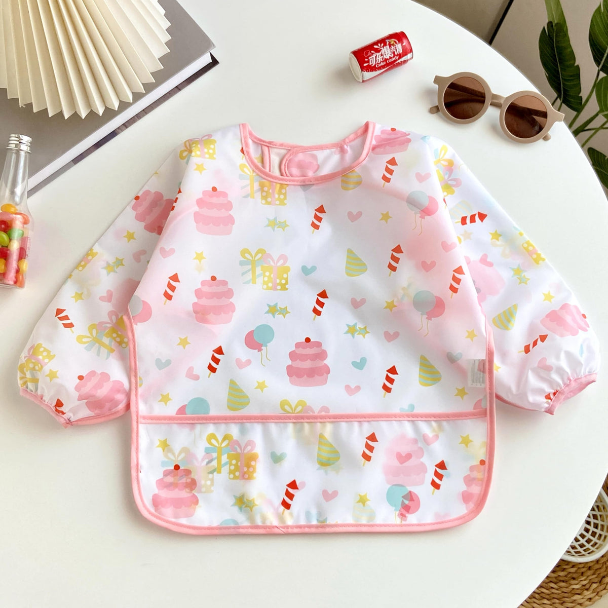 PandaEar 3 Pack Baby Weaning Bibs with Long Sleeves | Waterproof Toddler Bibs 6-24 Months