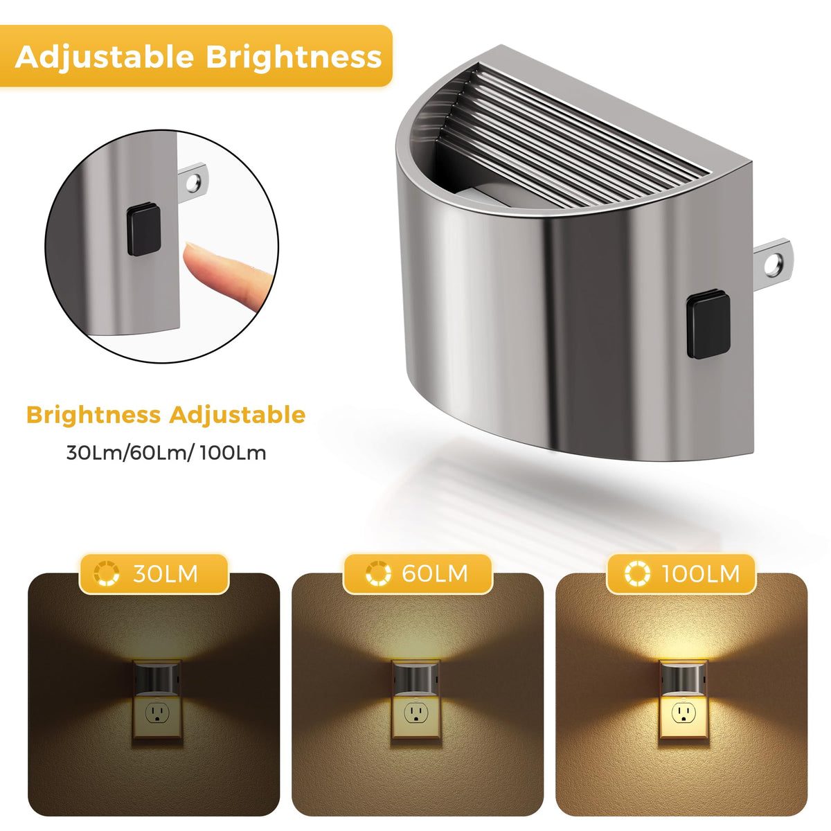 L LOHAS LED Night Lights Plug into Wall, Dimmable Night Light 2 Pack