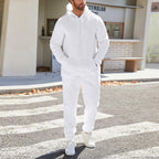 Mens Plain Tracksuit Long Sleeve Hooded Sweatshirt Sweatpants Set Hoodie Joggers Sets 2 Piece Fashion Sweatsuits Activewear Sportswear Men's Clothing UK