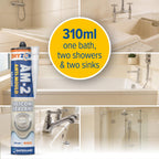 Dryzone Silicone Sealant White Anti Mould (310ml) - Premium Sanitary-Grade