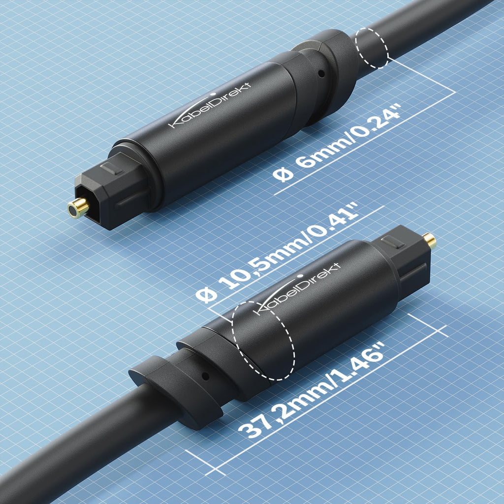 KabelDirekt – Optical Audio TOSLINK Cable – 1.5m – Soundbar