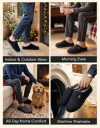 VeraCosy Men's Two-Tone Memory Foam Slippers