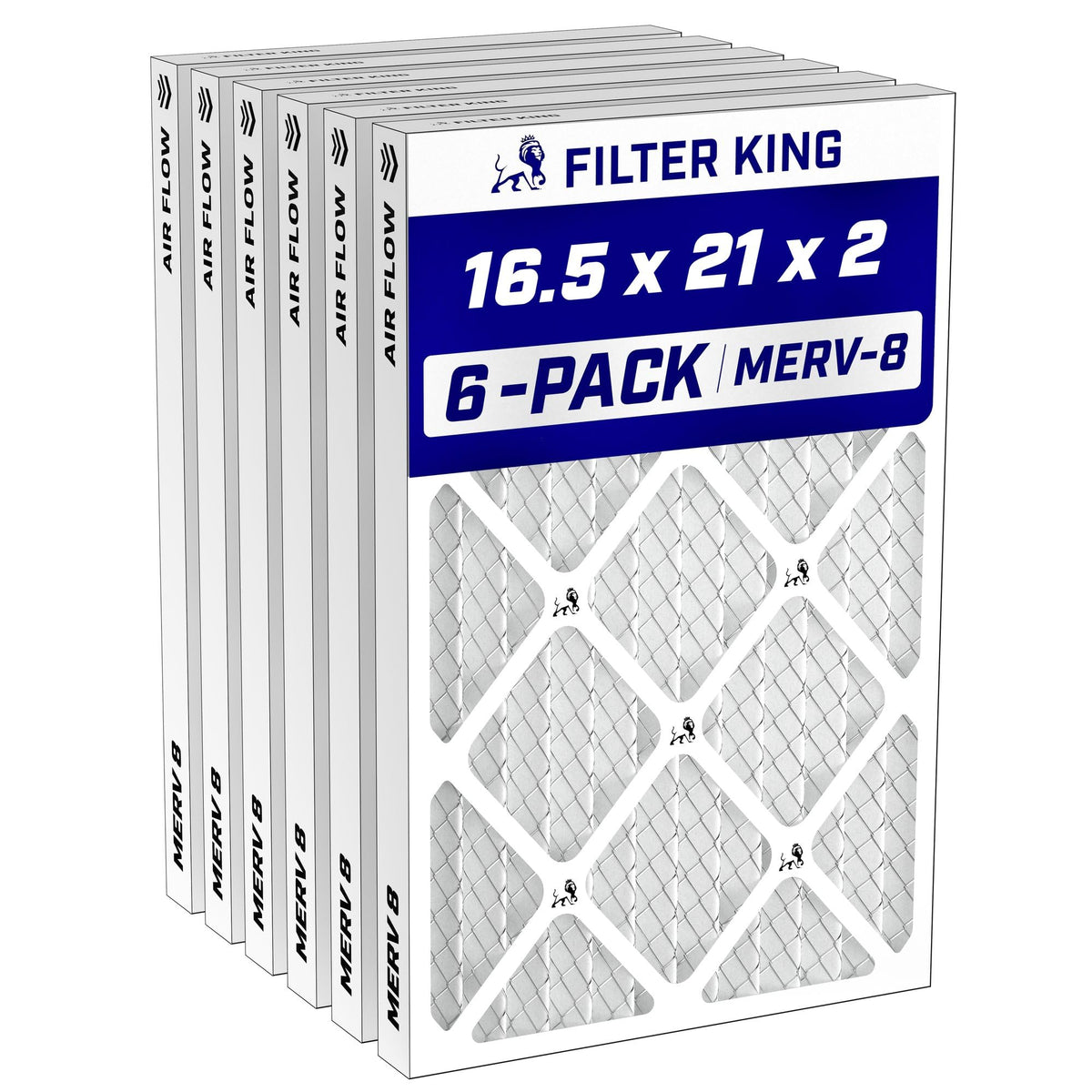 Filter King 19.25x23.25x2 Air Filter MERV 8, AC Furnace Filters (6-Pack)
