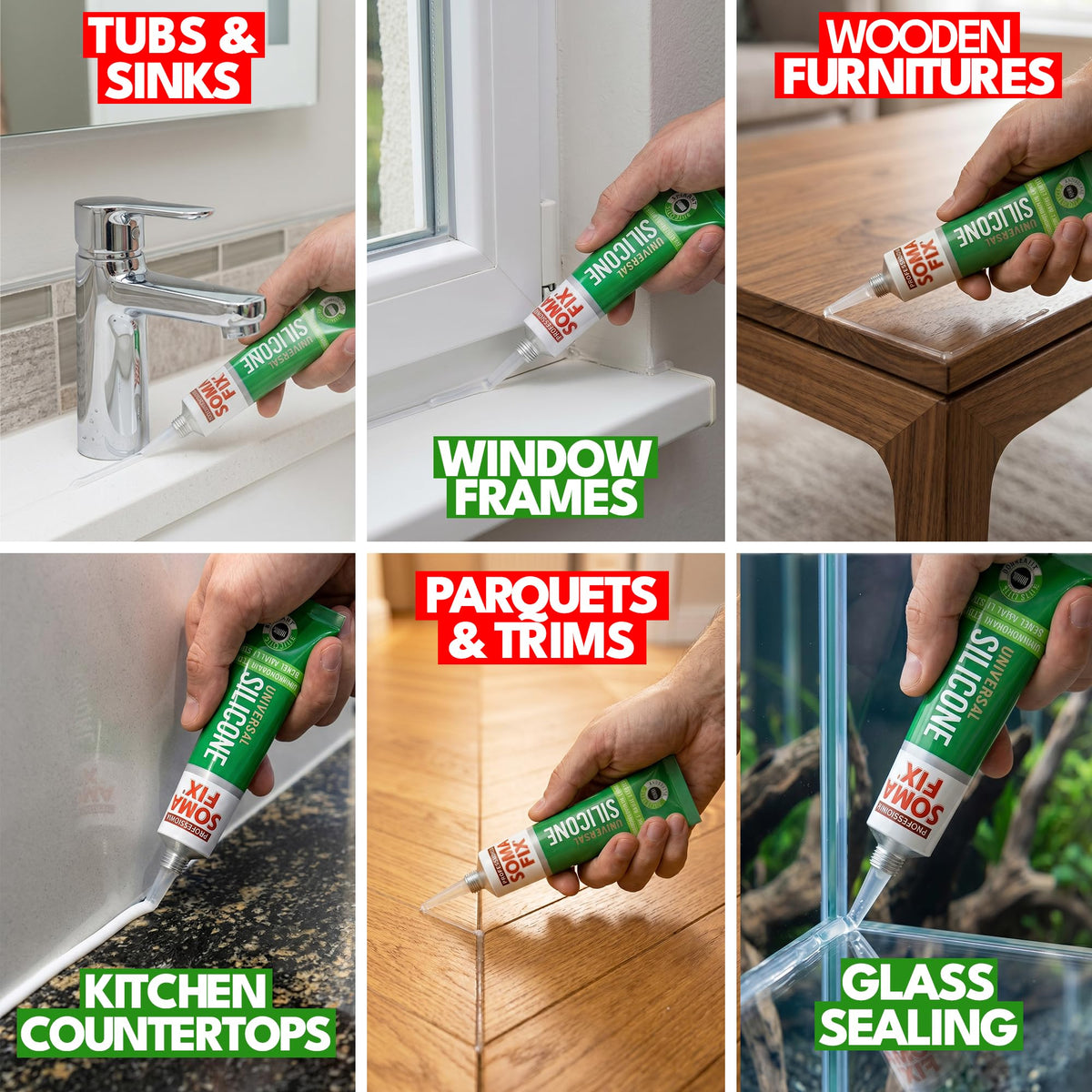 Brown Silicone Sealant, Waterproof & Flexible Sealant and Adhesive - 280ml
