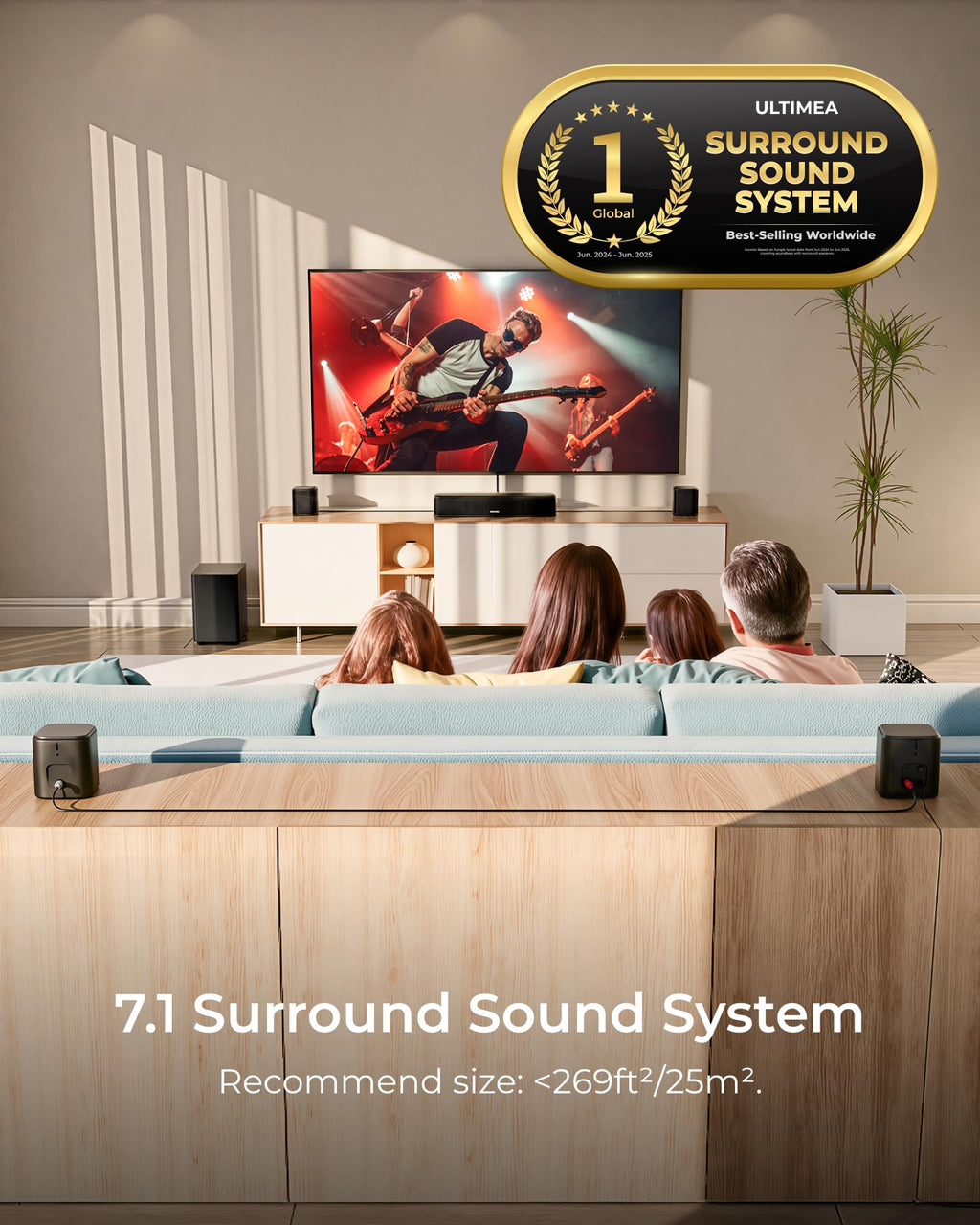 ULTIMEA 2.1ch Soundbar All-in-one, Built-in Subwoofer for TV