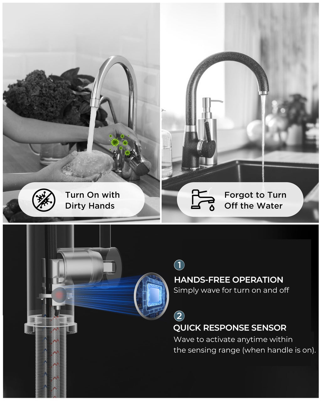 FORIOUS Kitchen Faucet with Cup Washer, Pull Down Sprayer, Brushed Nickel