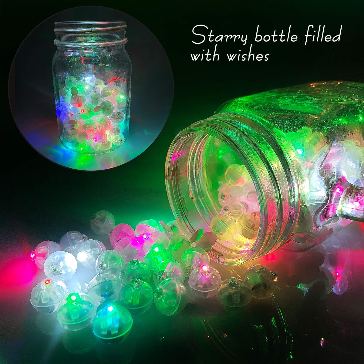 Aogist 200pcs 10-Colors Mini Lights with Hook,Long Standby Time Waterproof LED Balloon Light,Battery Powered,Ball Lamp for Balloon Paper Lantern Birthday Party Christmas Halloween