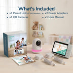 Babysense Prisma Baby Monitor with Camera and Night Vision, 5” HD Video Baby Monitor, 6-Color Night Light, Split Screen, Baby Sound Machine with White Noise & Lullabies, Secure No WiFi
