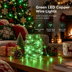 Dazzle Bright Fairy Lights Battery Operated, 20 FT 60 LED Silver Wire Waterproof Battery Operated String Lights, Christmas Decorations for Indoor Outdoor Bedroom Yard Decor, Red