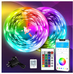 DAYBETTER LED Strip Lights 130ft Lights Strip for Bedroom, Desk, Indoor Room Bedroom Birthday Gifts RGB Decor with Remote and 24V Power Supply