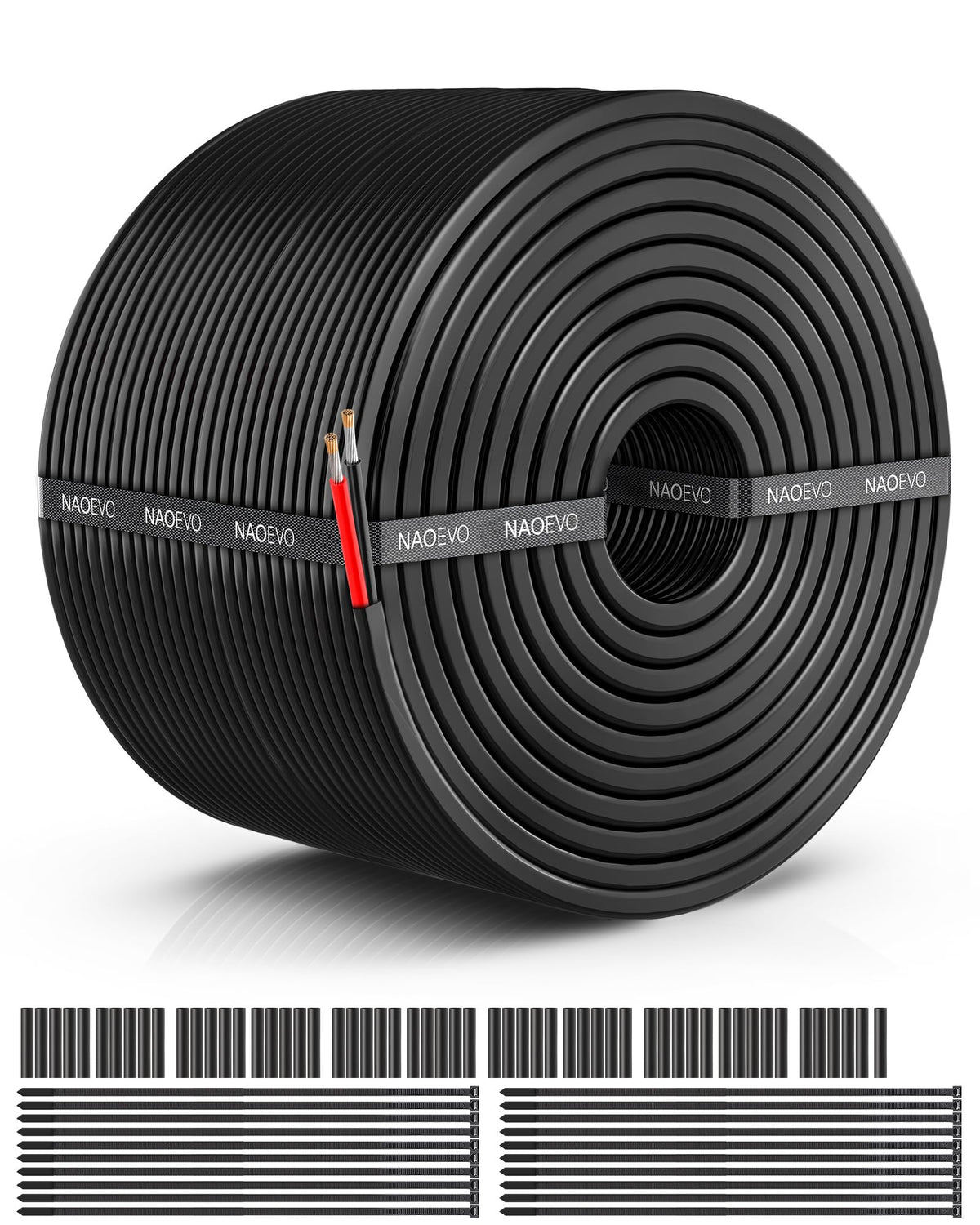 NAOEVO 14 Gauge Wire 3 Conductor, 14 Gauge Automotive Wire 12V Cable, 50FT