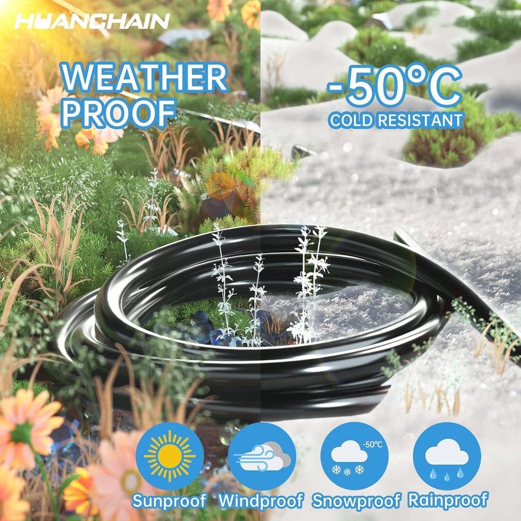HUANCHAIN Indoor Black Extension Cord 3 FT Waterproof 16/3 Gauge